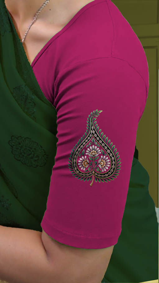 Left Sleeve View plain-back-elbow-sleeves-sleeve-hot-pink-sleeve_left-green-fig-butta-sleeve-left