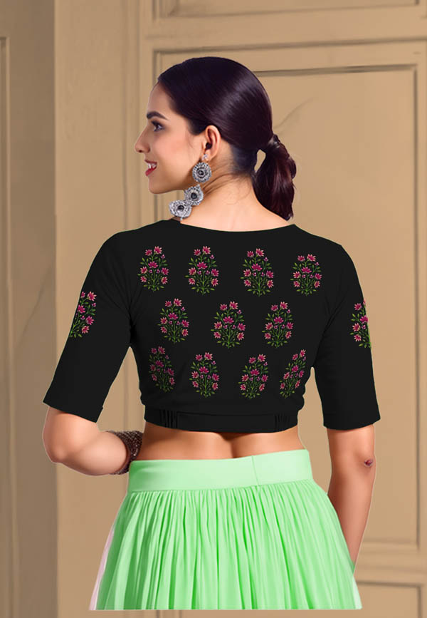 Back View plain-back-elbow-sleeves-sleeve-black-back-pink-butta-back