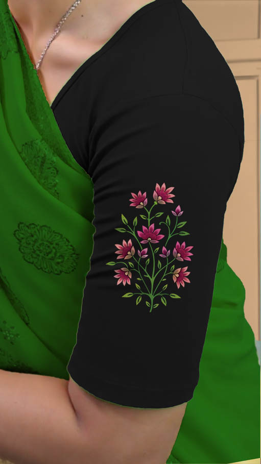 Left Sleeve View plain-back-elbow-sleeves-sleeve-black-sleeve_left-pink-butta-sleeve-left