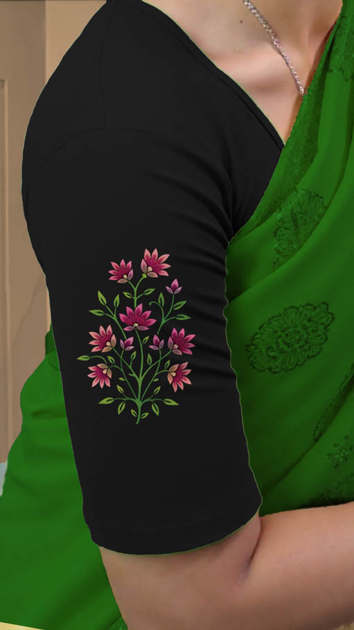 Right Sleeve View plain-back-elbow-sleeves-sleeve-black-sleeve_right-pink-butta-sleeve-right