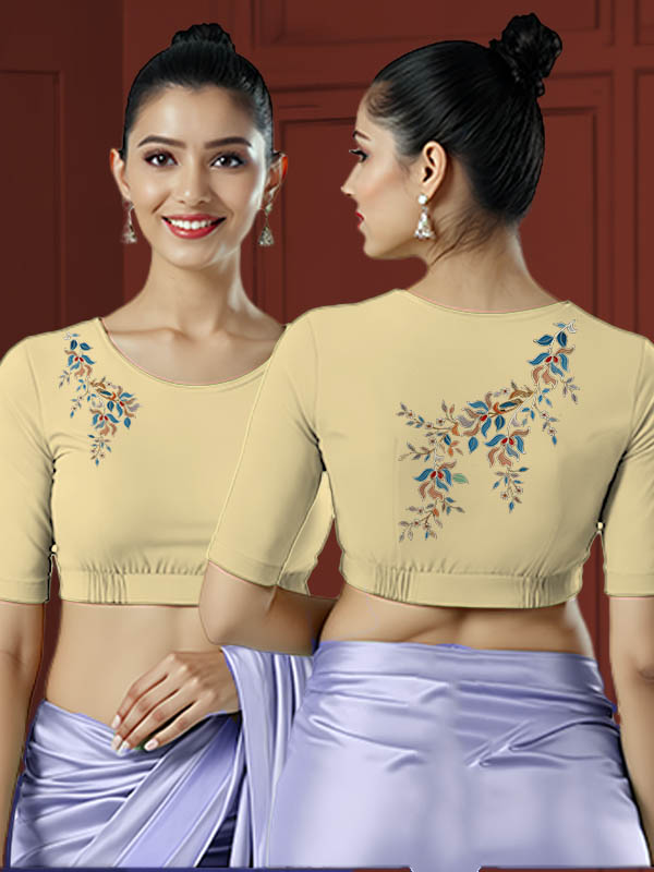 Back View plain-back-elbow-sleeves-sleeve-cream-main-front-blue-vine-front-back-blue-vine-back
