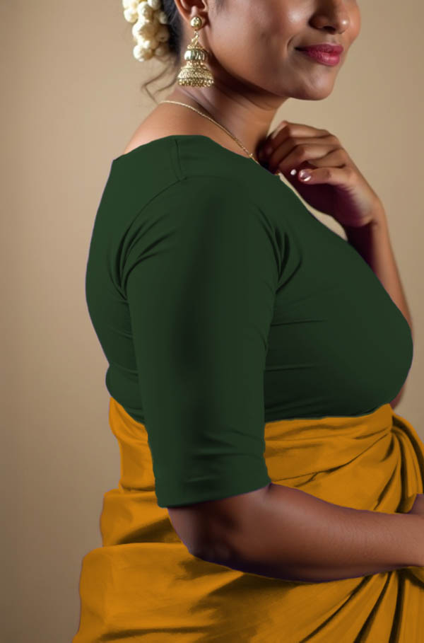 Left Sleeve View plain-back-elbow-sleeves-sleeve-dark-green-sleeve_left-plain-sleeve-left