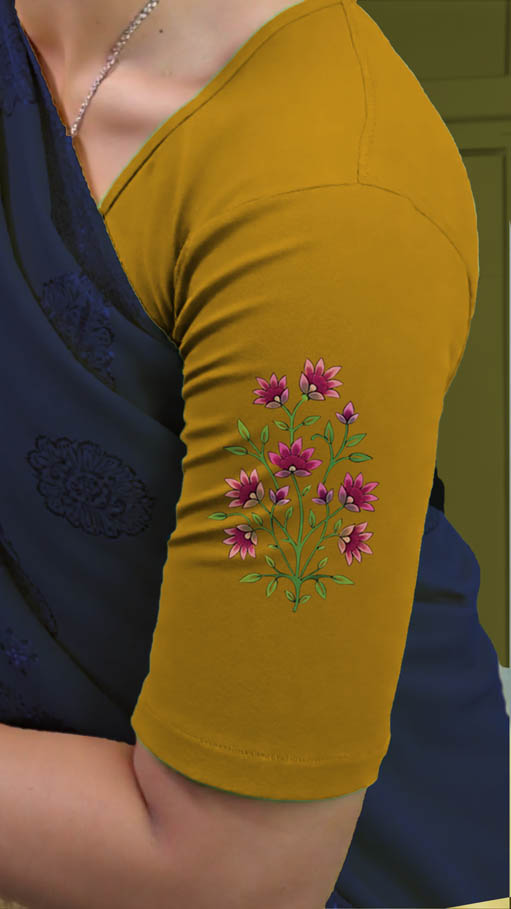Left Sleeve View plain-back-elbow-sleeves-sleeve-deep-yellow-sleeve_left-pink-butta-sleeve-left