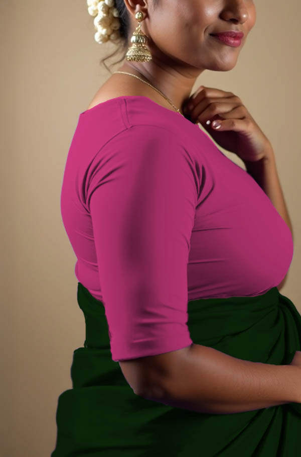 Left Sleeve View plain-back-elbow-sleeves-sleeve-hot-pink-sleeve_left-plain-sleeve-left