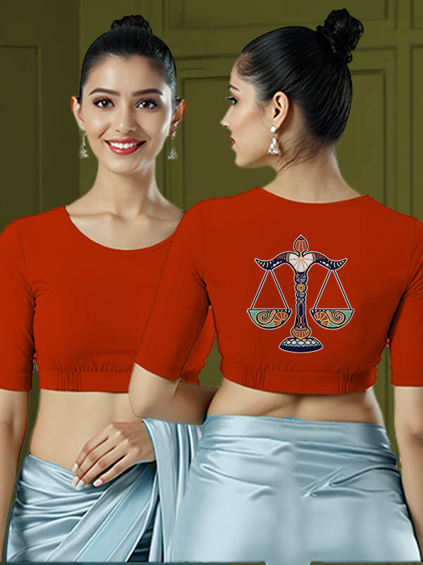 Back View plain-back-elbow-sleeves-sleeve-rust-orange-main-front-plain-front-back-libra-back