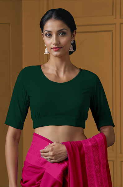 Front View plain-back-elbow-sleeves-sleeve-teal-front-plain-front