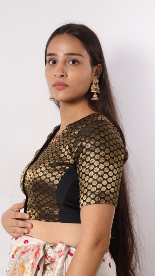 Right Sleeve View plain-back-elbow-sleeves-sleeve-brocade-black-sleeve_right-plain-sleeve-right