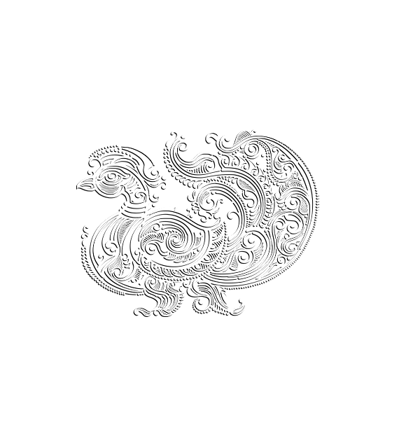 alpona pakshi white back