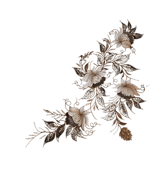 Elegant Flowers Cream Back