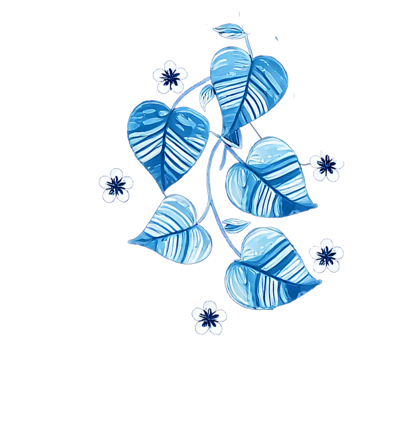 Blue Leaves Sleeve Left