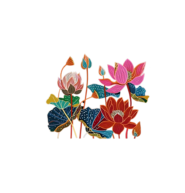 colourful lotus back