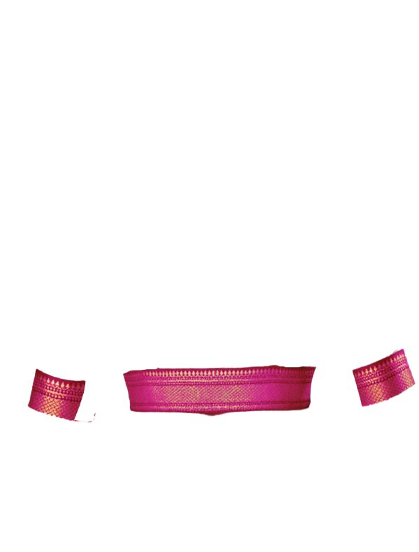 dark pink broad zari border back