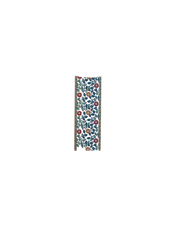 kalamkari border blue vertical back