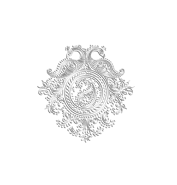 peacock alpona white back