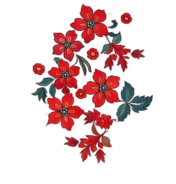 Red Flowers Sleeve Left