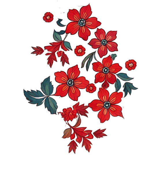 Red Flowers Sleeve Right