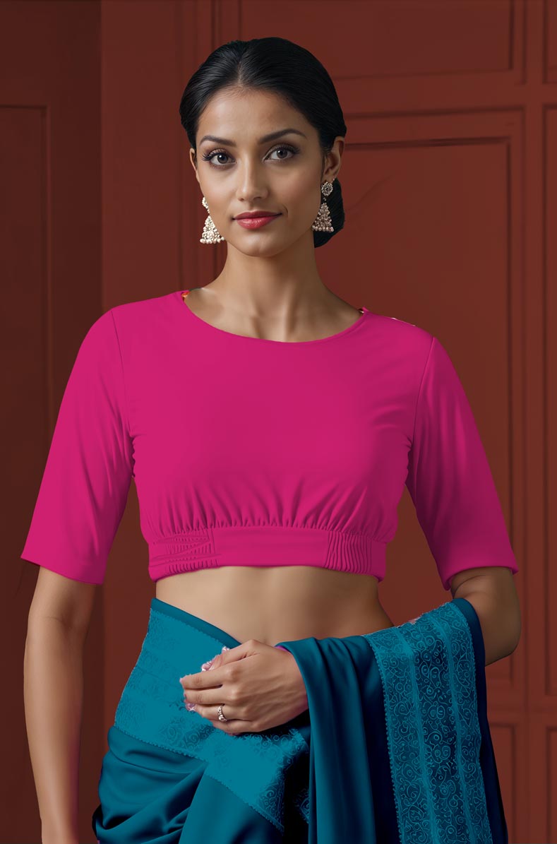 Boat Neck Stretchable Blouse with SweatShield