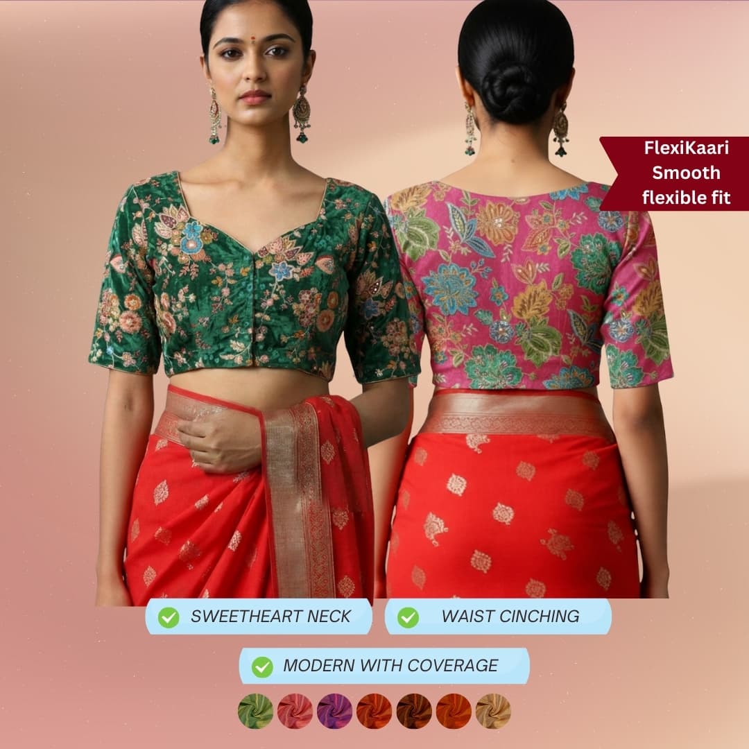 All over embroidery Flexikaari stretchable blouse