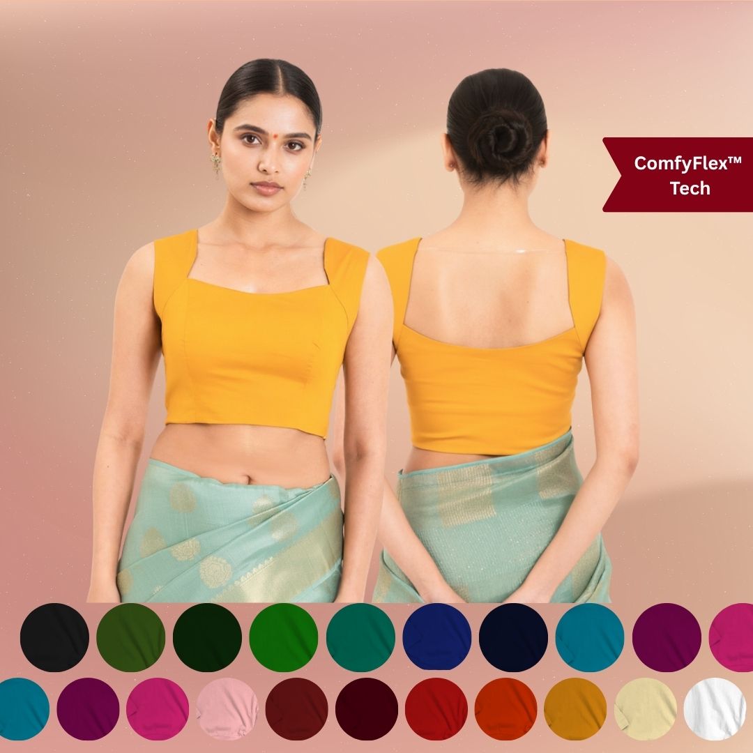 Curved Square neck sleevelesscomfyflex blouse