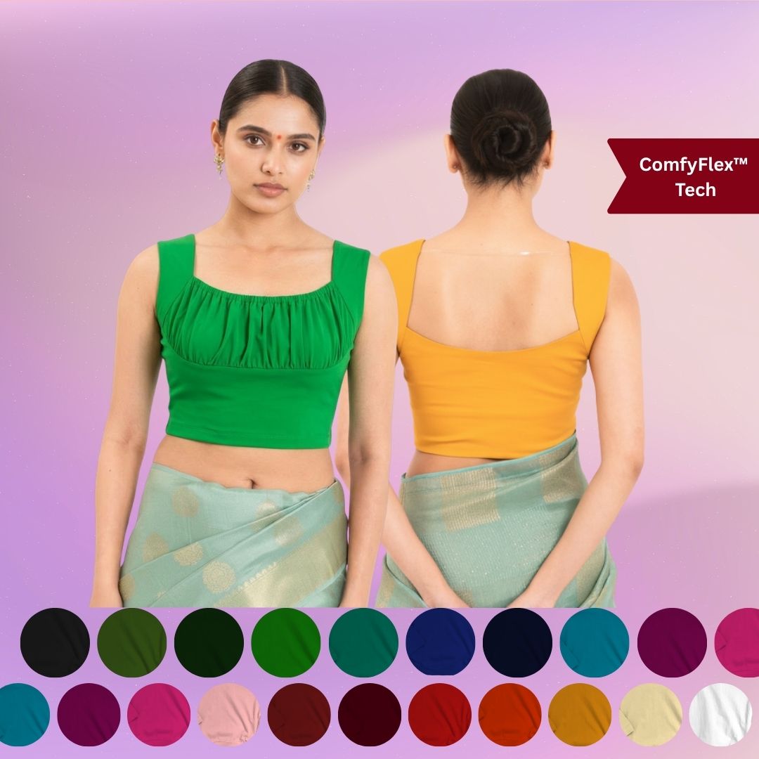 Gathered bust sleeveless comfyflex blouse