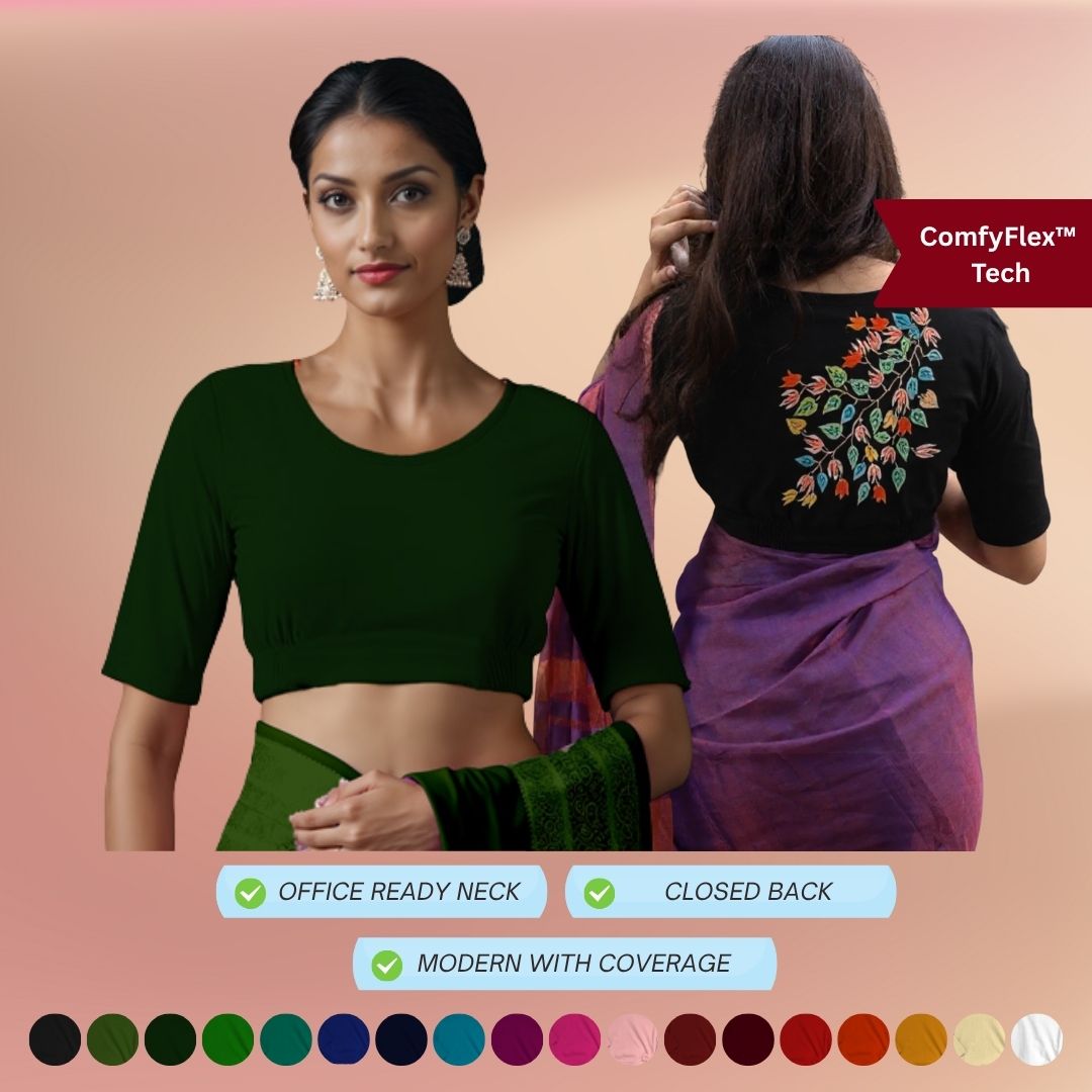 Round Neck Stretchable Blouse