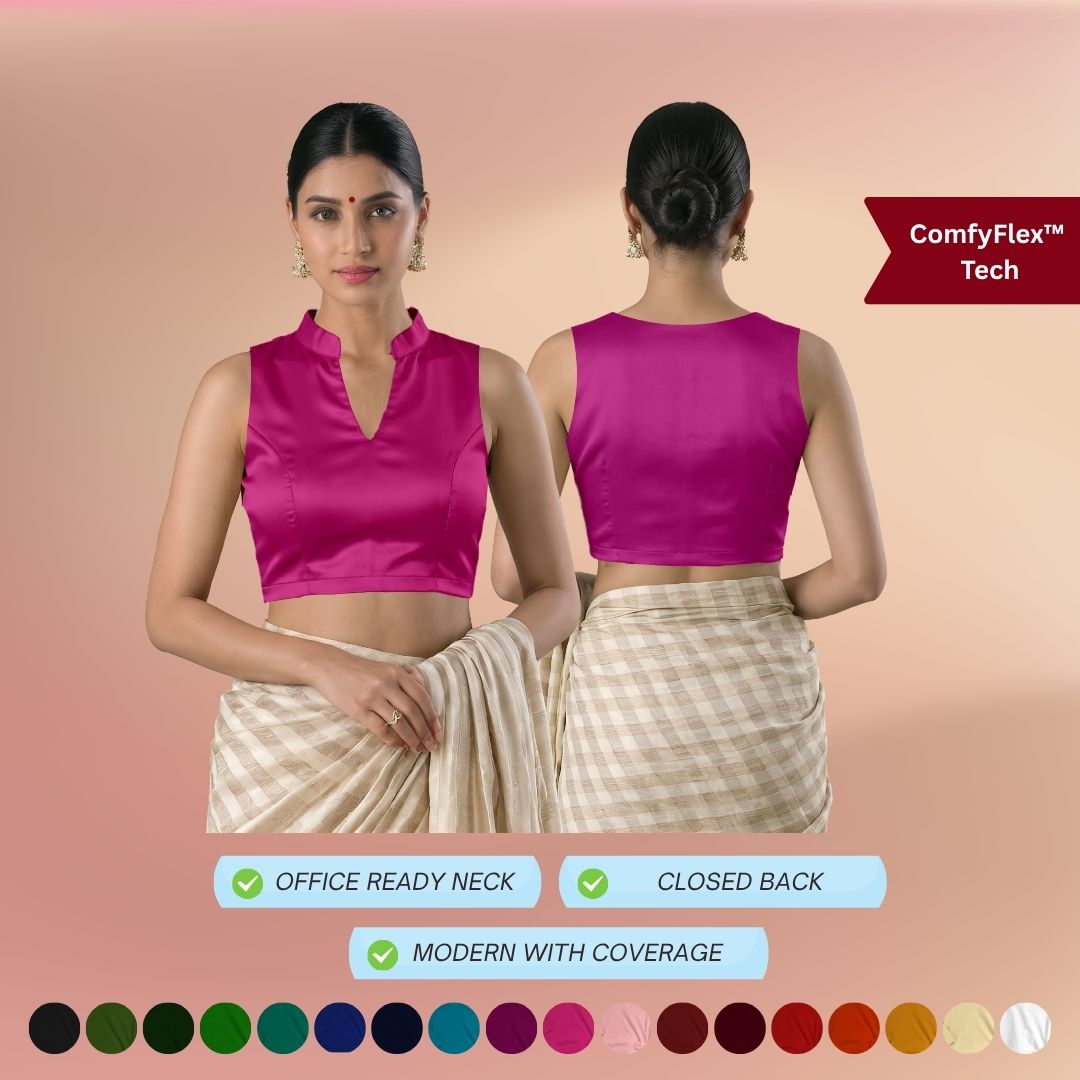 Stretch Modal Silk Blouse Sleeveless Collar V Neck