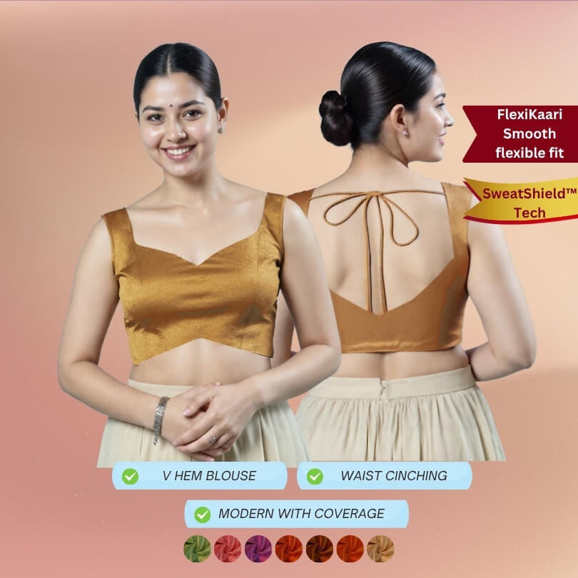 Sleeveless V Hem Sweetheart Neck Tissue Flexikaari Stretchable Blouse	